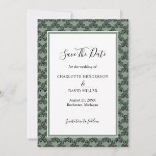 Save The Date Mariage irlandais moderne Celtic Knot Vert