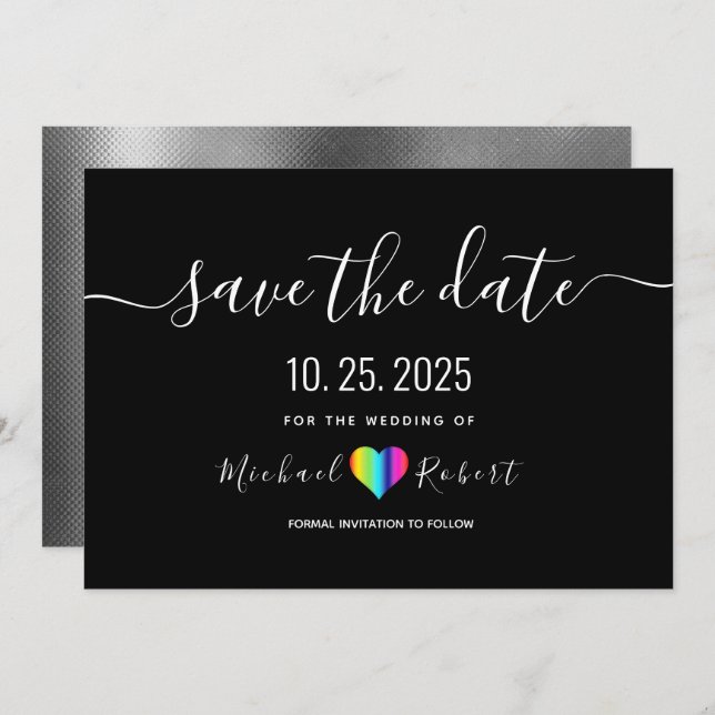 Save The Date Mariage LGBT Enregistrer La Date (Devant / Derrière)