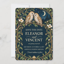Mariage Lune Effraie Art Nouveau Nuit Or