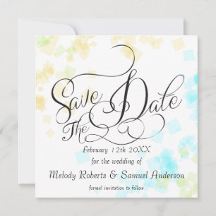 Save The Date MARIAGE - M. et Mme.   Pastel Beach Colours Confet
