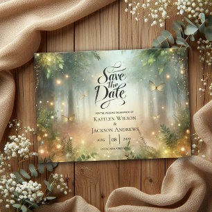 Save The Date Mariage Magique de la Prairie de la Forêt Mystique