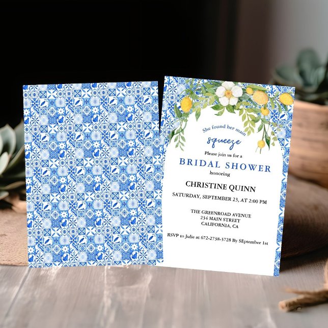 Save The Date Mariage Main Squeeze Lemon et Carreau Marocain (Créateur téléchargé)