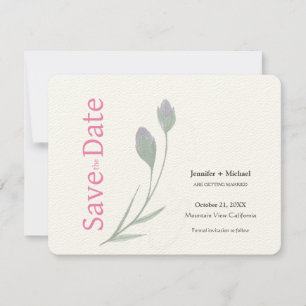 Save The Date Mariage mariage Calligraphie Floral noir blanc