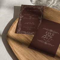 Mariage Marron Chocolat Élégant Rétro Argent Ancie