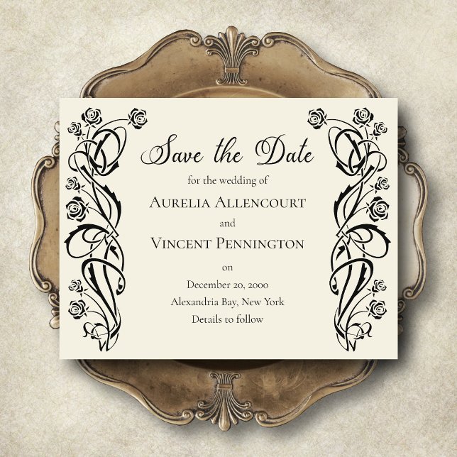 Save The Date Mariage médiéval des Roses royaux Enregistrer la d (Créateur téléchargé)