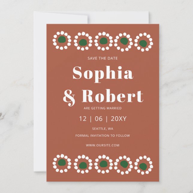 Save The Date Mariage mexicain Fiesta Boho Barro (Devant)