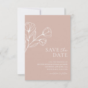 Save The Date Mariage minimal Enregistrer la date Botanique PEYT