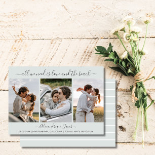 Save The Date Mariage minimaliste 3 Photo Beach Enregistrer la d