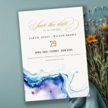 Mariage minimaliste aquarelle bord de mer côtière