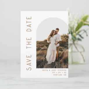 Save The Date Mariage minimaliste avec code QR de photo d'arche