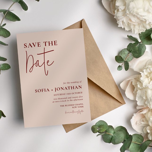 Save The Date Mariage minimaliste Canyon Rose (Créateur téléchargé)