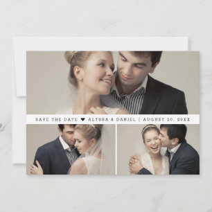 Save The Date Mariage minimaliste collage photo moderne