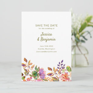 Save The Date Mariage minimaliste couleur aquarelle