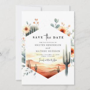 Save The Date Mariage minimaliste de typographie Cactus