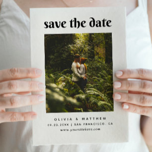 Save The Date Mariage minimaliste élégant Clean Photo