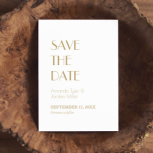 Save The Date Mariage minimaliste Gold Moderne Déco Enregistrer 
