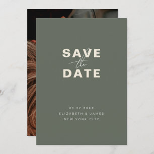 Save The Date Mariage minimaliste moderne de couleur foncée