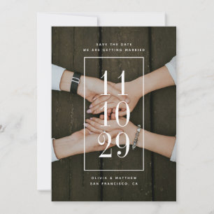 Save The Date Mariage Minimaliste Moderne Grande Date & Photo