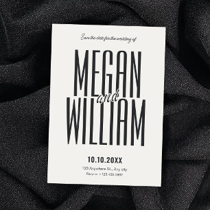 Save The Date Mariage minimaliste moderne monochrome