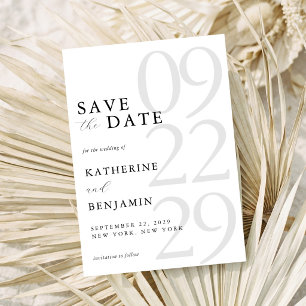 Save The Date Mariage minimaliste moderne noir et blanc