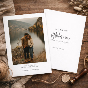 Save The Date Mariage Minimaliste Moderne Photo Enregistrer la D