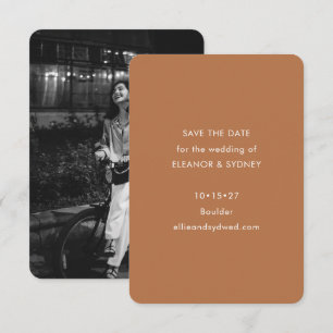 Save The Date Mariage minimaliste moderne photo Terracotta