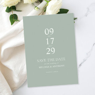 Save The Date Mariage minimaliste moderne Sage Green