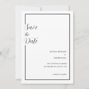 Save The Date Mariage Minimaliste Noir Blanc Musulman Enregistre