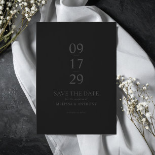 Save The Date Mariage minimaliste noir mat moderne