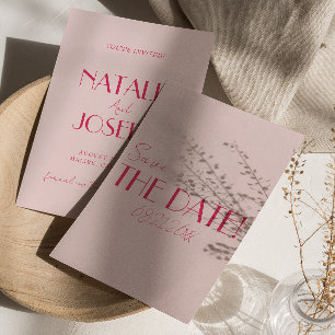 Save The Date Mariage Minimaliste Rose Pâle Élégant