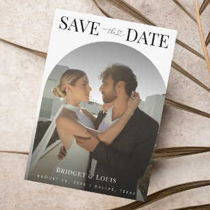 Save The Date Mariage Minimaliste Script Coeur Photo Arche Délav