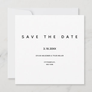 Save The Date Mariage minimaliste simple de typographie