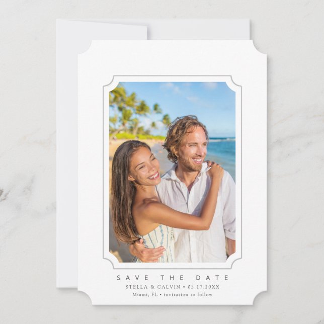 Save The Date Mariage minimum QR Code photo Enregistrer la date (Devant)