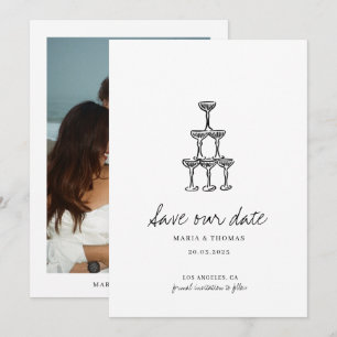 Save The Date Mariage Moderne à Dessin Main "Save the Date"
