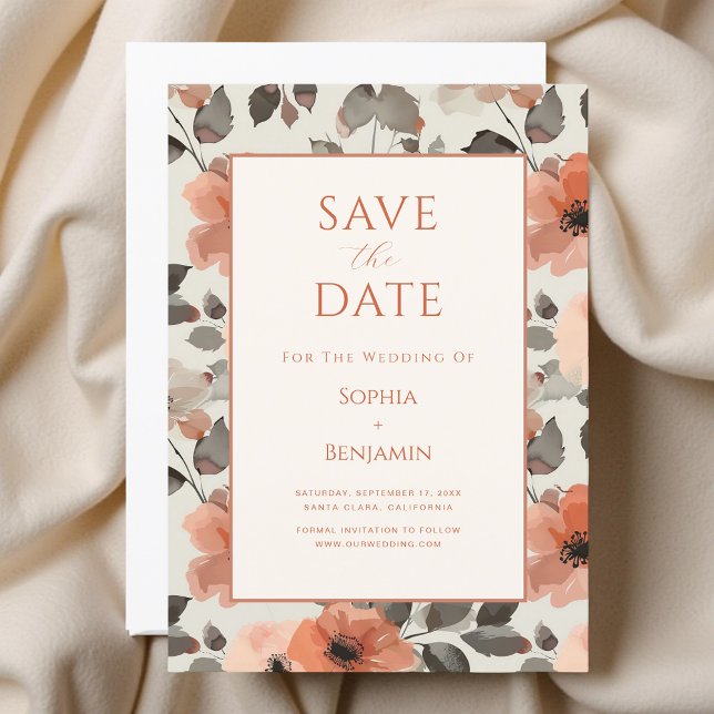 Save The Date Mariage Moderne aux Pêches (Créateur téléchargé)