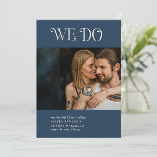 Save The Date Mariage moderne Blaire Navy Blue