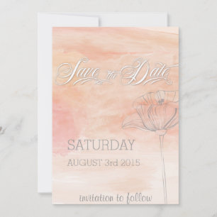 SAVE THE DATE MARIAGE MODERNE CORAL WATERCOLOR