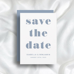 Save The Date Mariage moderne Dusty Blue Typography
