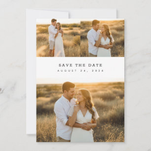 Save The Date Mariage Moderne Élégant de Collage de Photos