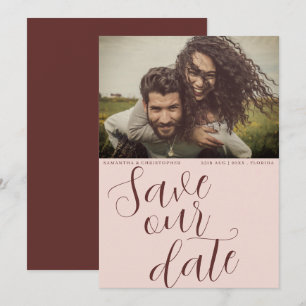 Save The Date Mariage moderne en terre cuite, sauvez notre date