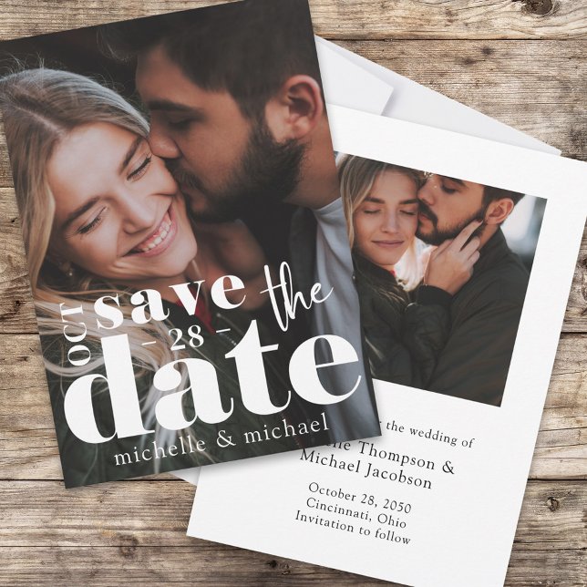 Save The Date Mariage moderne Enregistrer la photo de la date (Créateur téléchargé)