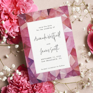 Save The Date Mariage Moderne Gras Abstrait Magenta Rose Chaud