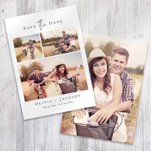 Save The Date Mariage Moderne Multi Photo Collage