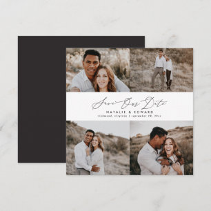 Save The Date Mariage moderne multi photo typographie graphique