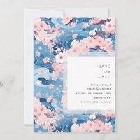 Mariage Moderne Navy Vagues Fleur de Cerisier