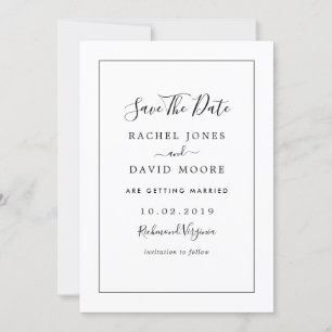 Save The Date Mariage Moderne Noir Et Blanc