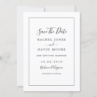Save The Date Mariage Moderne Noir Et Blanc