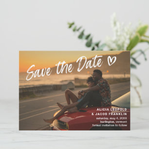 Save The Date Mariage Moderne Photo Élégant