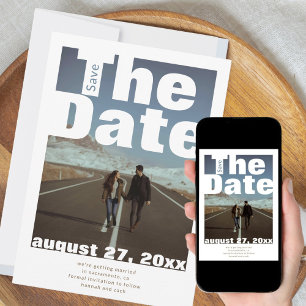Save The Date Mariage moderne photo simple en gras