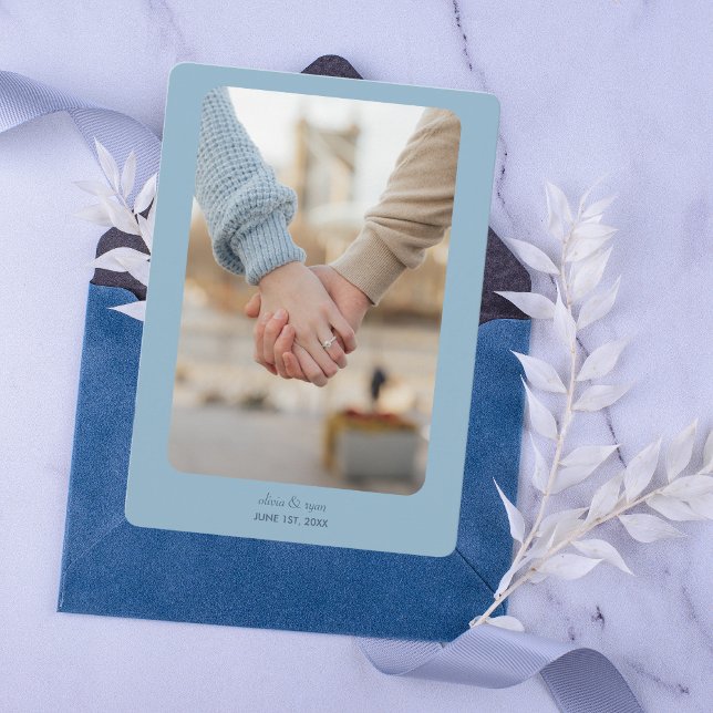 Save The Date Mariage moderne | RÉSERVEZ LA DATE | Bleu Clair (Créateur téléchargé)